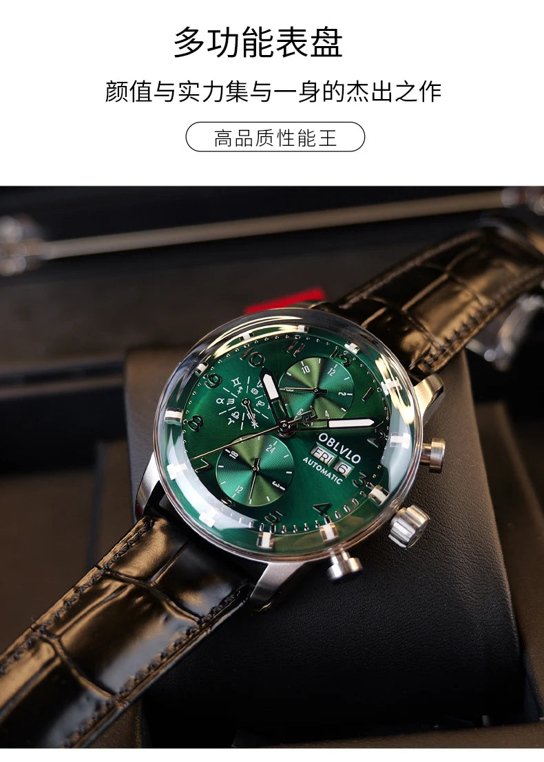 OBLVLO Men's Automatic Sapphire Watch
