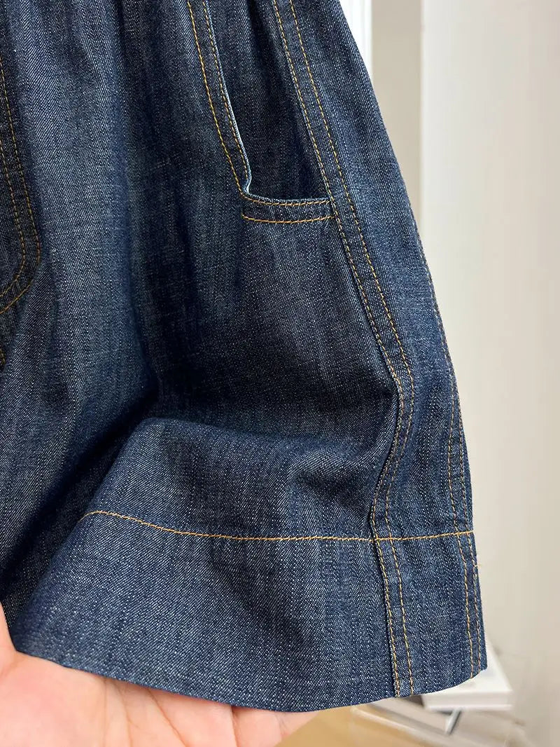Women's Drawstring Denim Summer Shorts