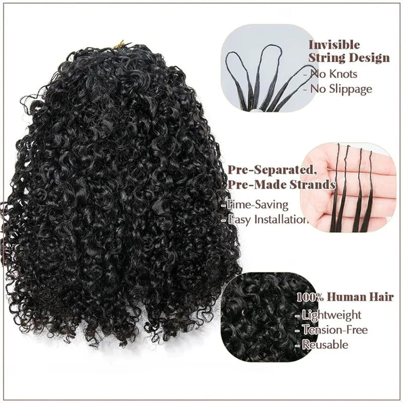 Afro Kinky Curly 4C Bulk Human Hair Extensions