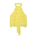 Women's Halter Ruffle Backless Crop Top