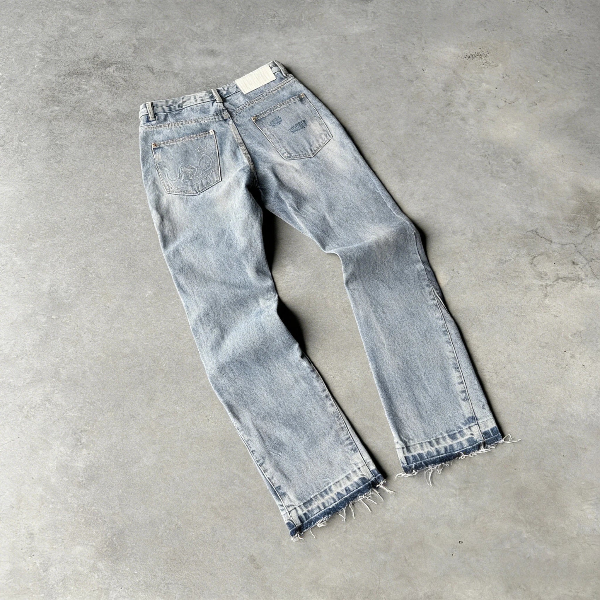 Vintage Washed Slim Fit Flared Jeans