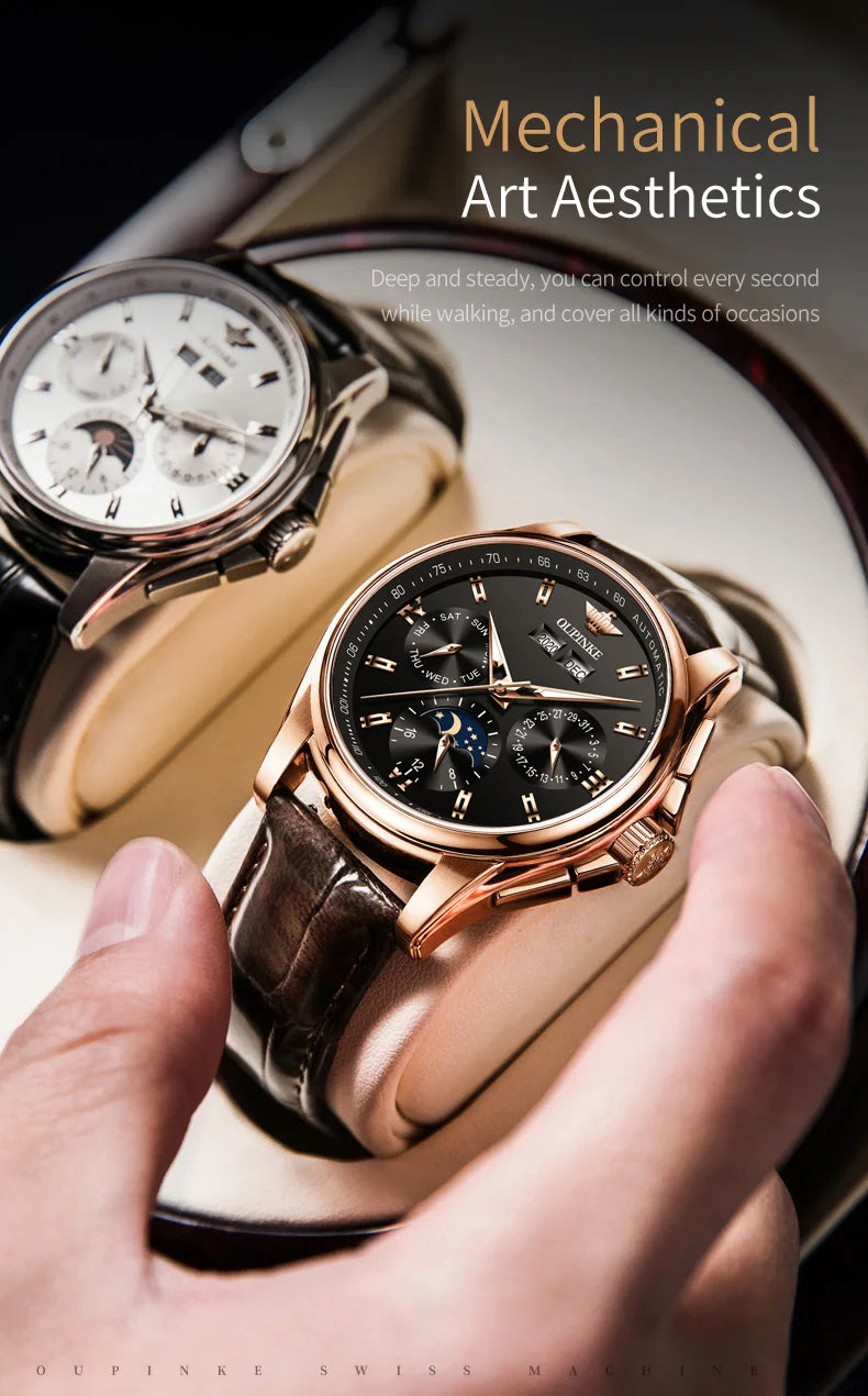 OUPINKE Luxury Automatic Moon Watch