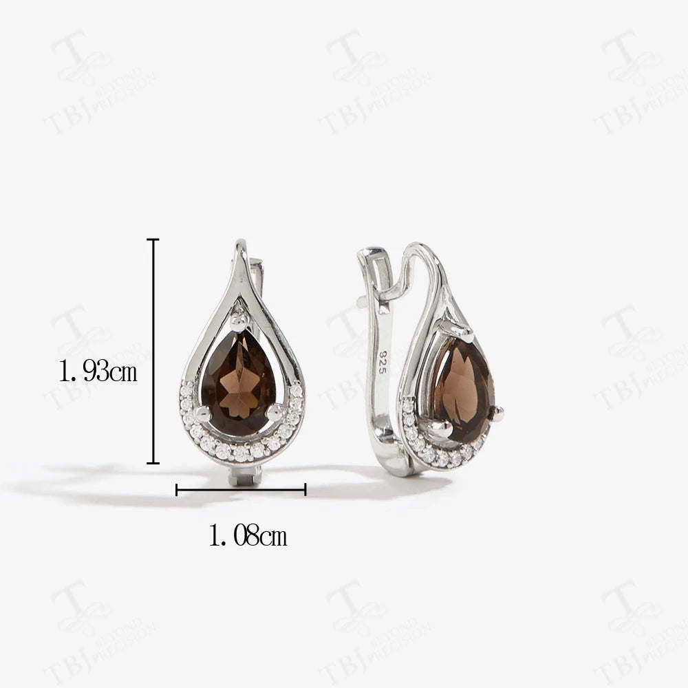 2026 Anime Jujutsu Kaisen Silver Ring & Earrings Set with Smoky Gemstone