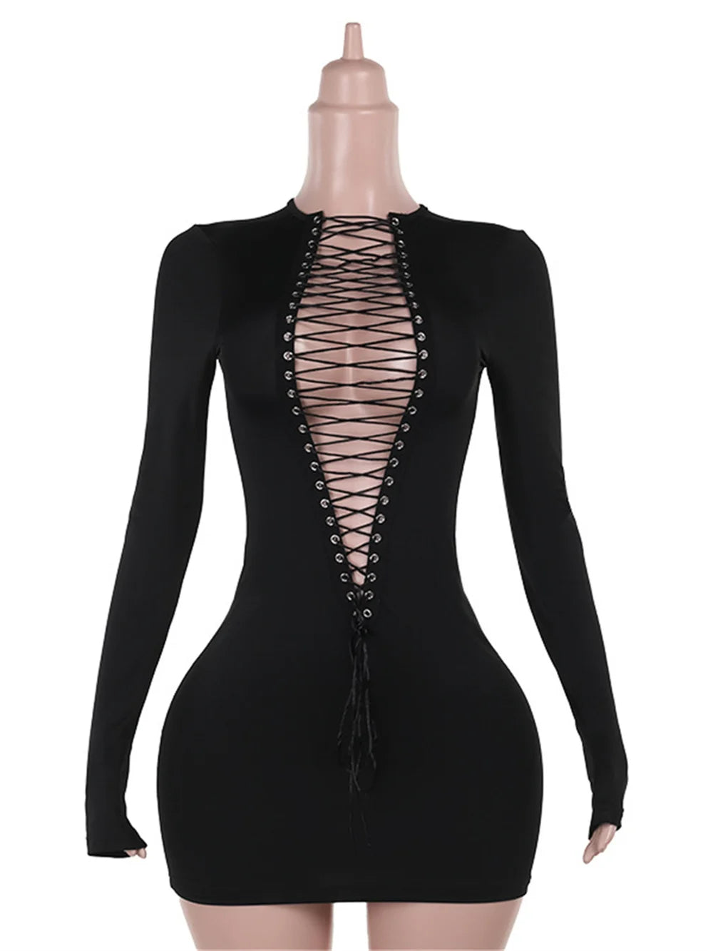 Weird Puss Shirred Body-con Mini Dress