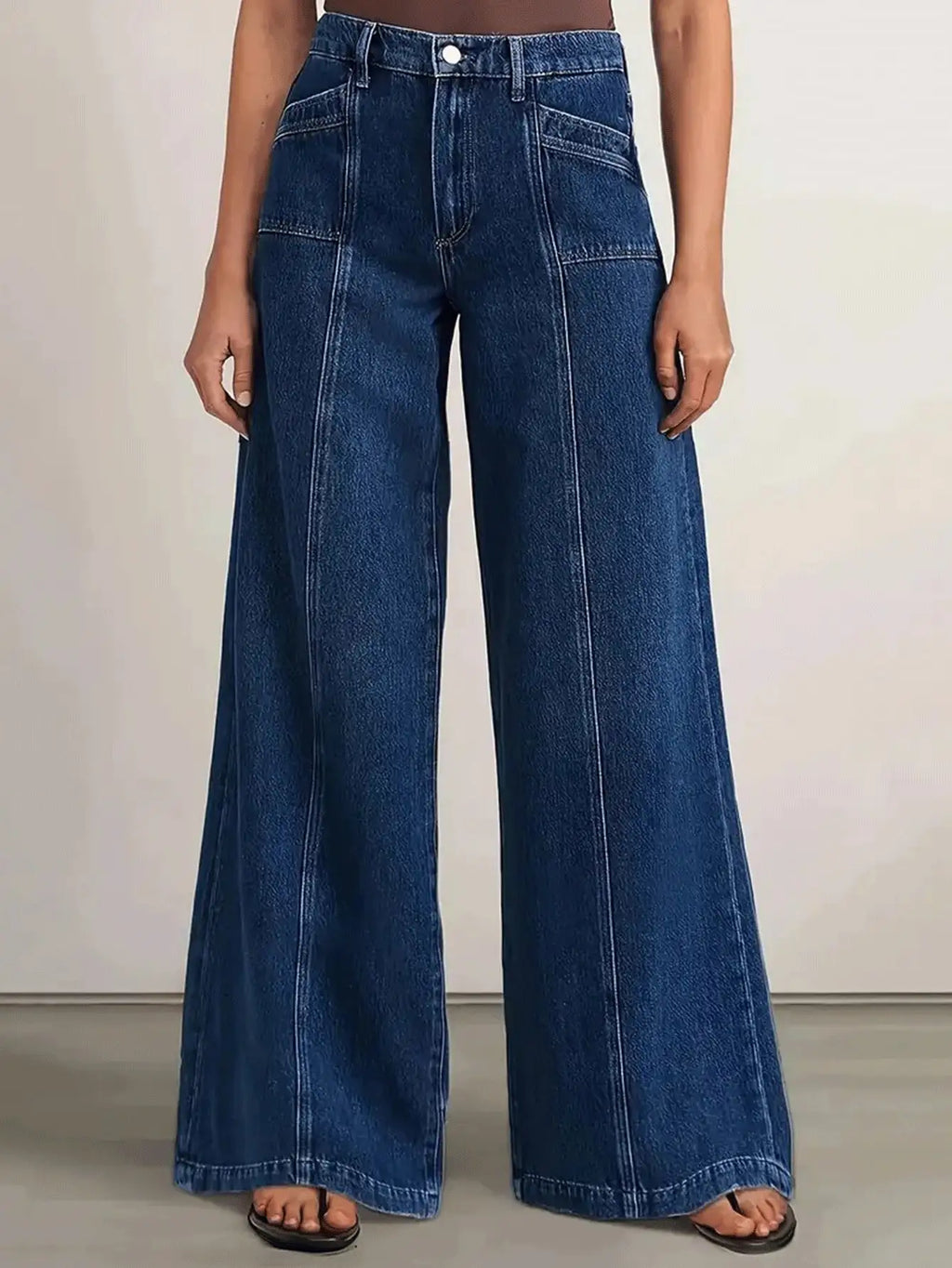 Women’s Deep Blue Wide Leg Denim Jeans