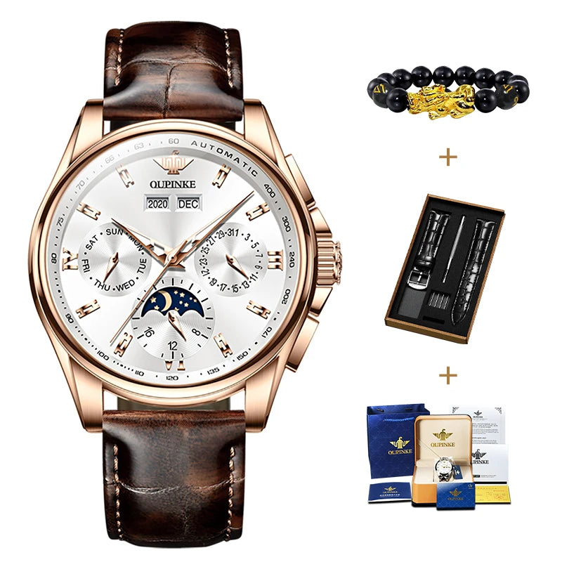 OUPINKE Luxury Automatic Moon Watch