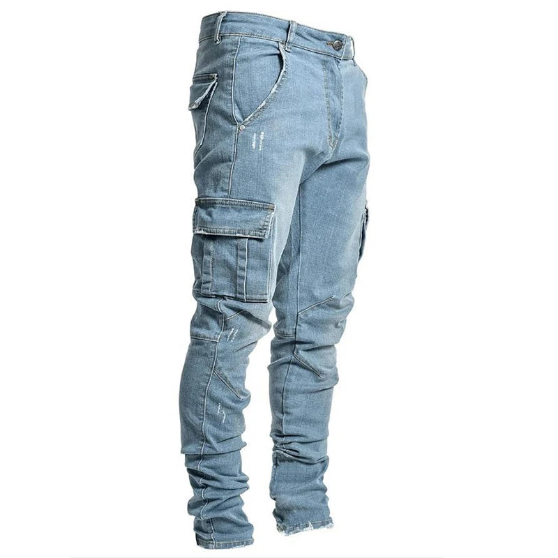 Men's Stretch Cargo Jeans with Side Pockets