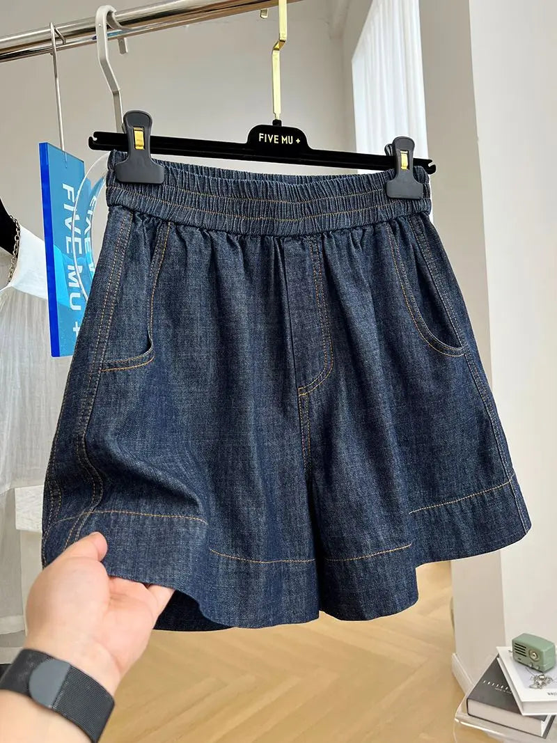 Women's Drawstring Denim Summer Shorts