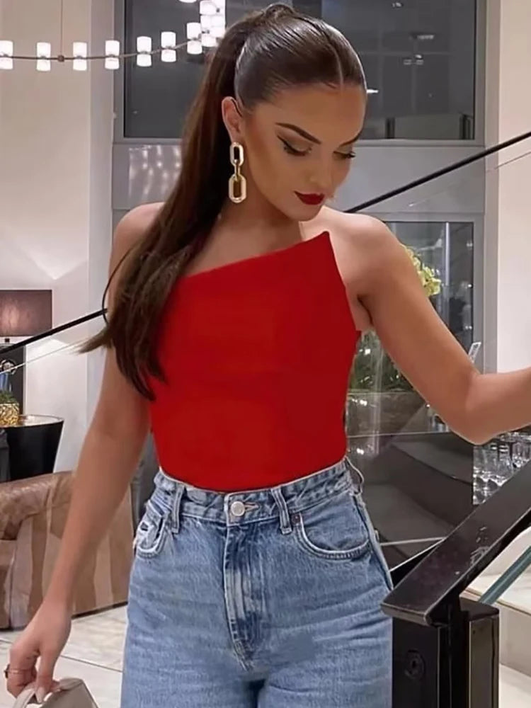 Women's Vintage Chic Cropped Slim Tank Top