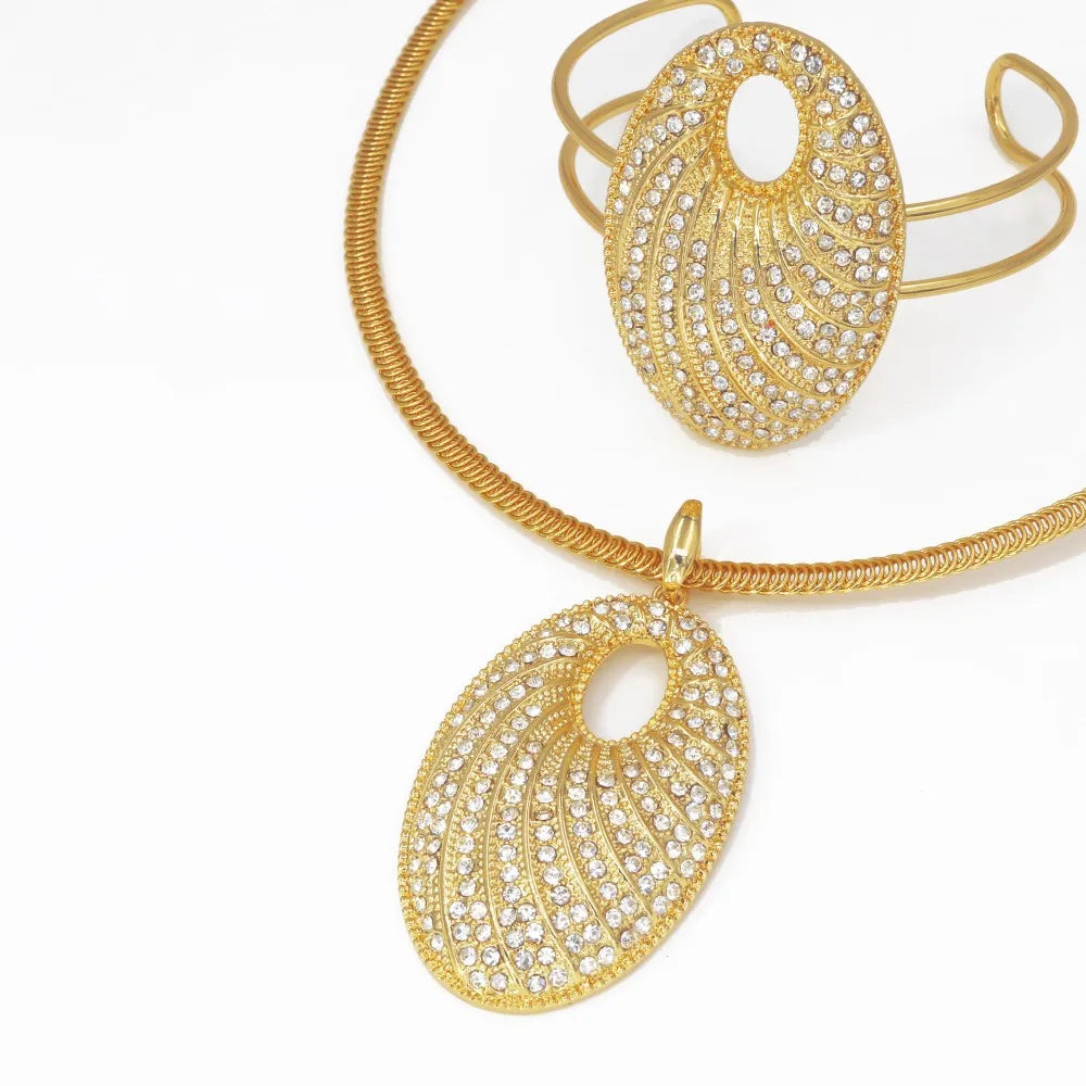 2025 Women’s 18K Gold Color Zircon Jewelry Set