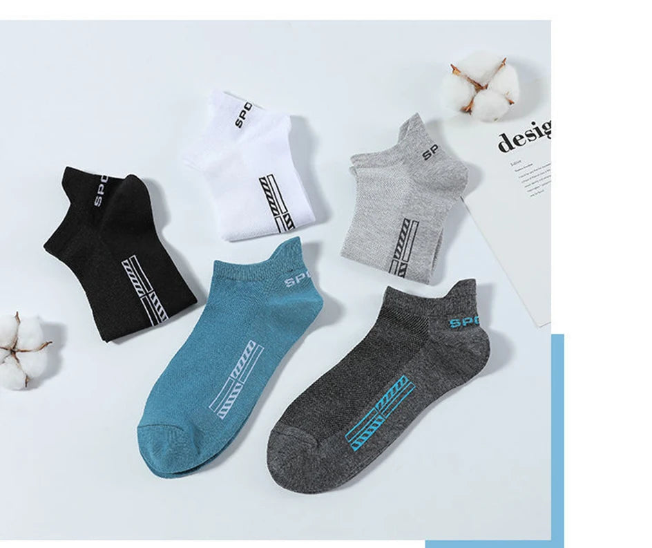 5 Pairs Breathable Cotton Ankle Socks