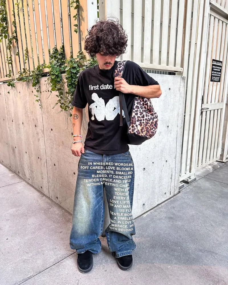 Vintage American Wide Leg Streetwear Jeans