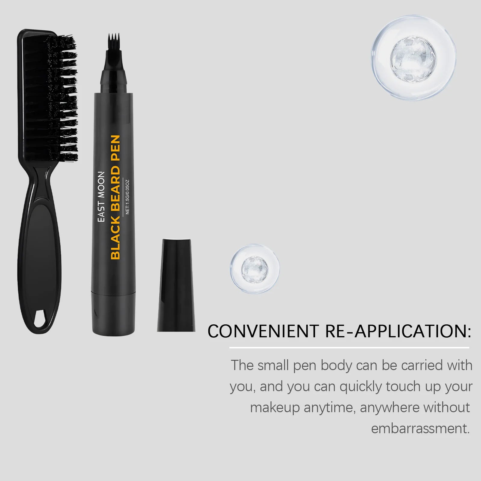 "Instant Beard Filler Pen With Brush Comb Disposable Waterproof