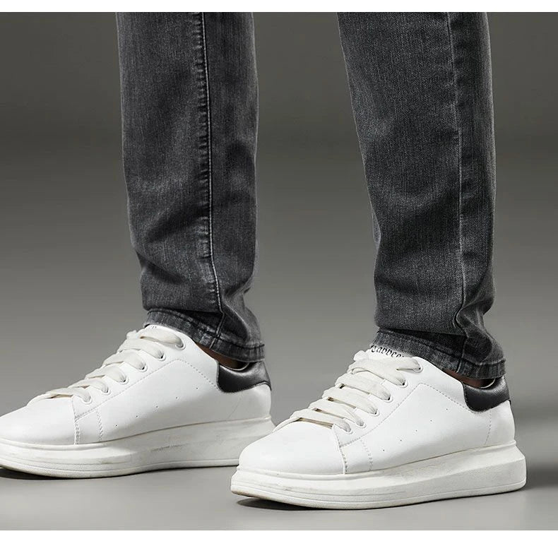 Men's Slim Straight Elastic Jeans