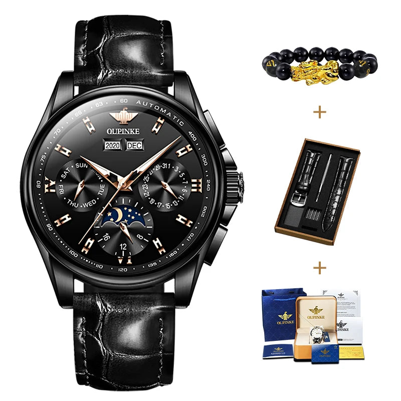 OUPINKE Luxury Automatic Moon Watch