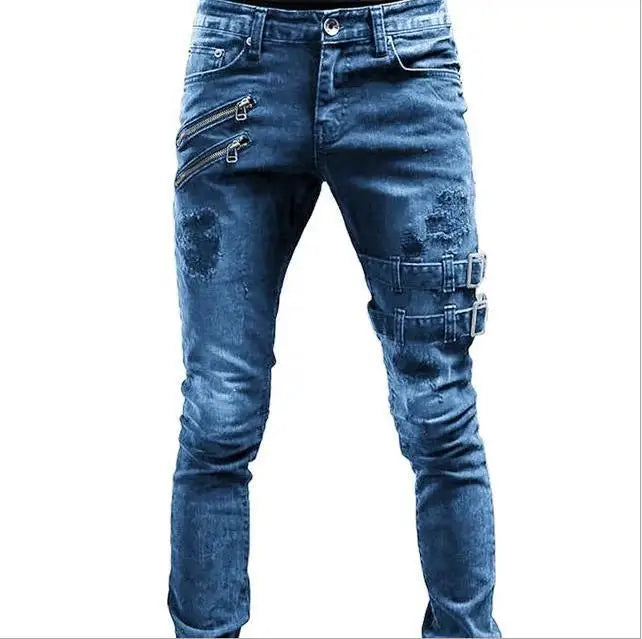 Men's Vintage Ripped Skinny Slim Fit Jeans