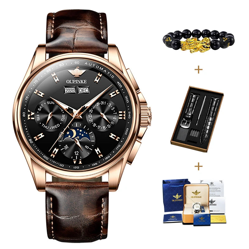 OUPINKE Luxury Automatic Moon Watch