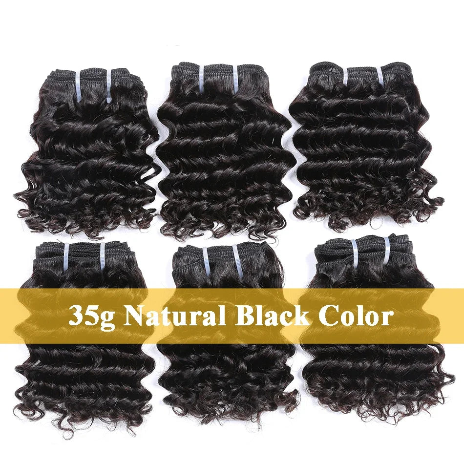 Brazilian Bouncy Curly Human Hair Bundles 6 Inch