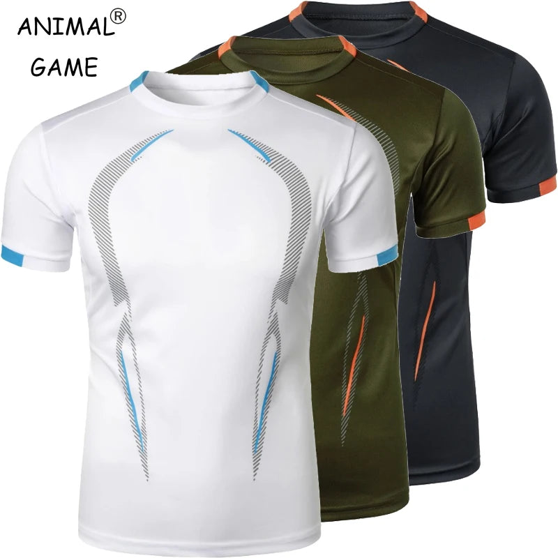 "Summer Gym Breathable T Shirt Men Quick Drying Jogging Tops