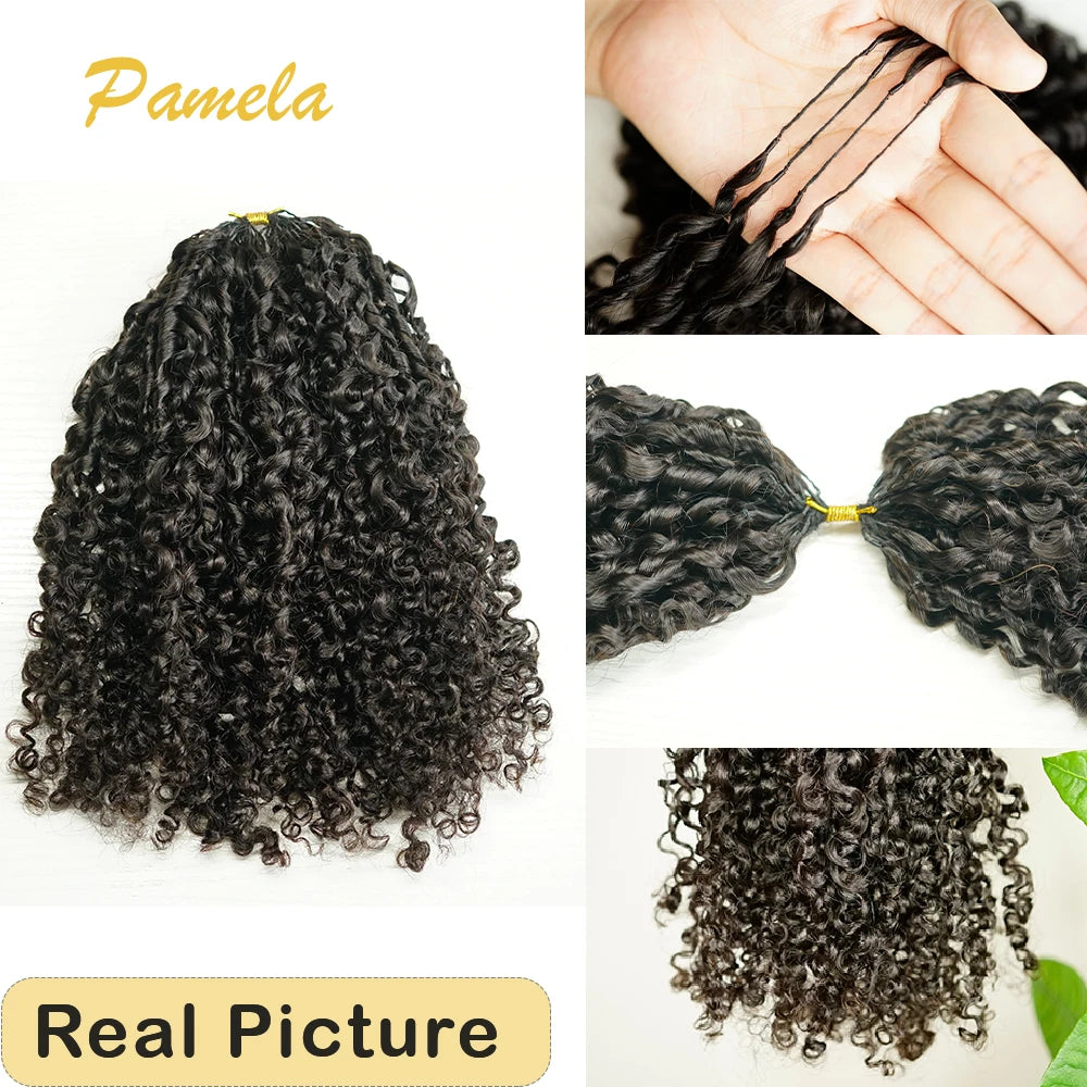 fro Kinky Burmese Curly Knotless Human Hair Extensions