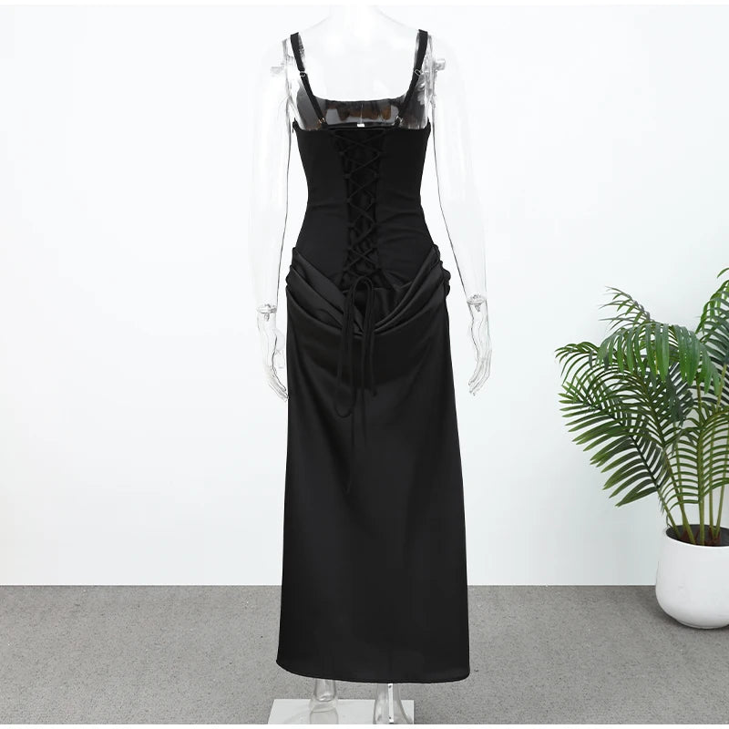 Women's Elegant Pleated Sling Party Dress