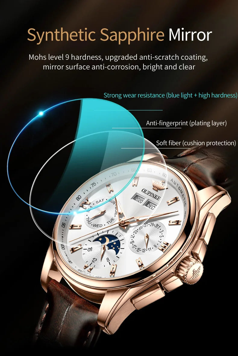 OUPINKE Luxury Automatic Moon Watch