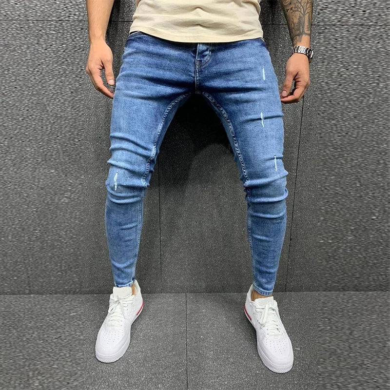 Men's Vintage Ripped Skinny Slim Fit Jeans