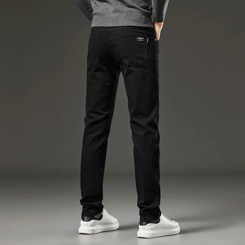 Men's Slim Straight Elastic Jeans