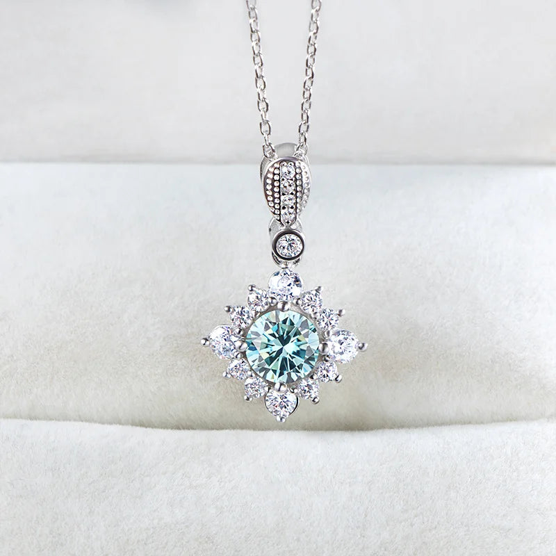 JoyceJelly 1 Carat Moissanite Sterling Silver Jewelry Set
