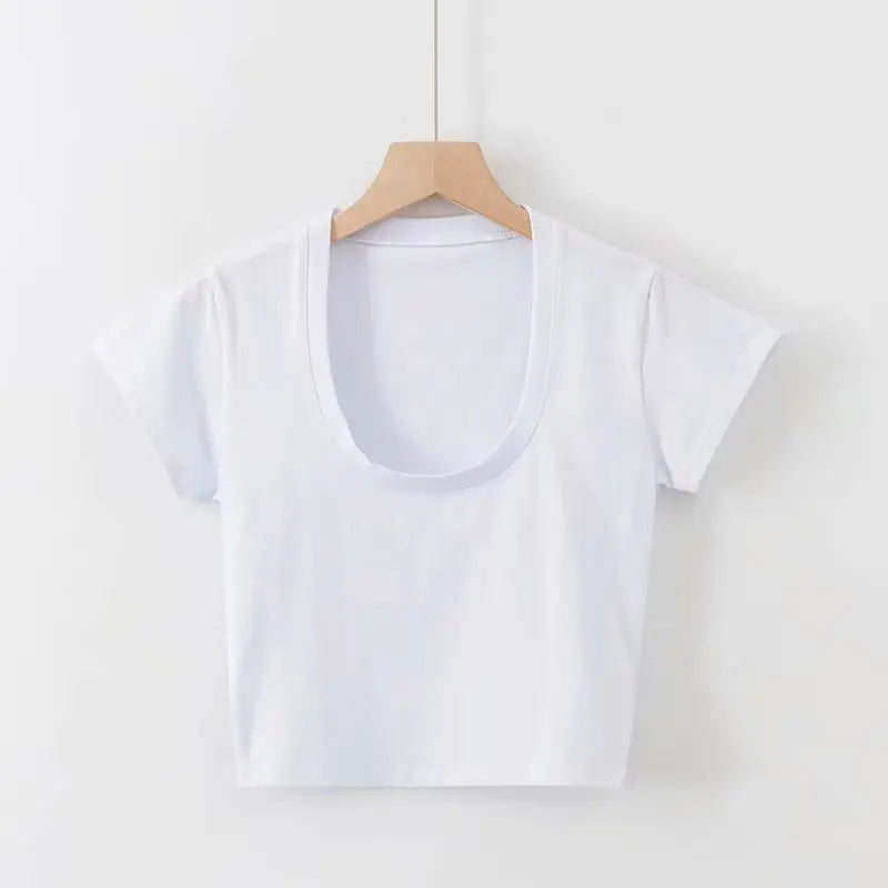 Women's U-Neck Slim Fit Crop Top