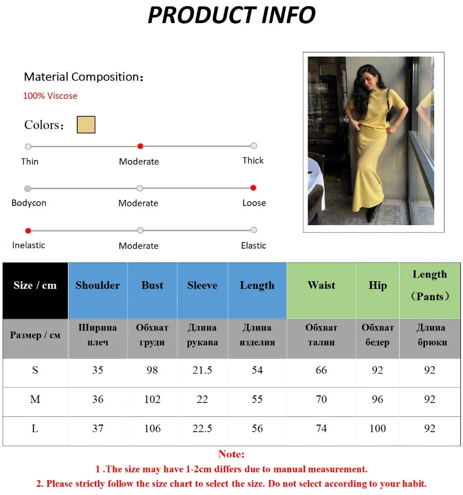 Wolfeel Women's Knit Top & Skirt Set