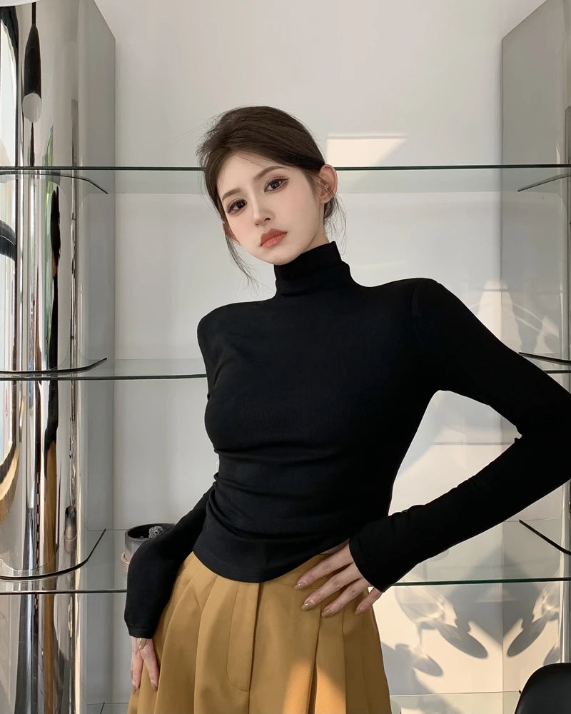 Women’s High Collar Fleece Base Layer Top