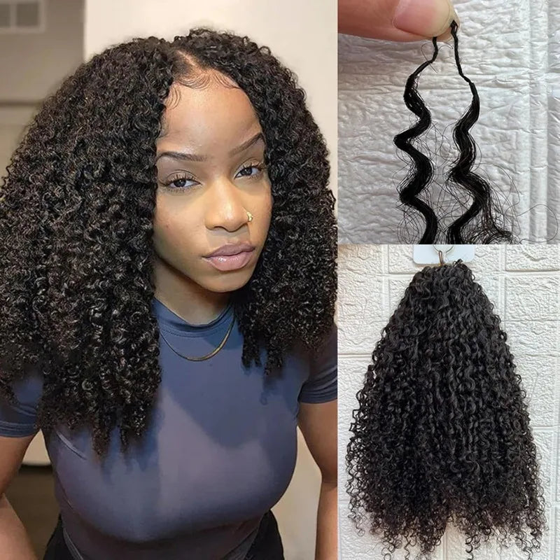 Afro Kinky Curly 4C Bulk Human Hair Extensions