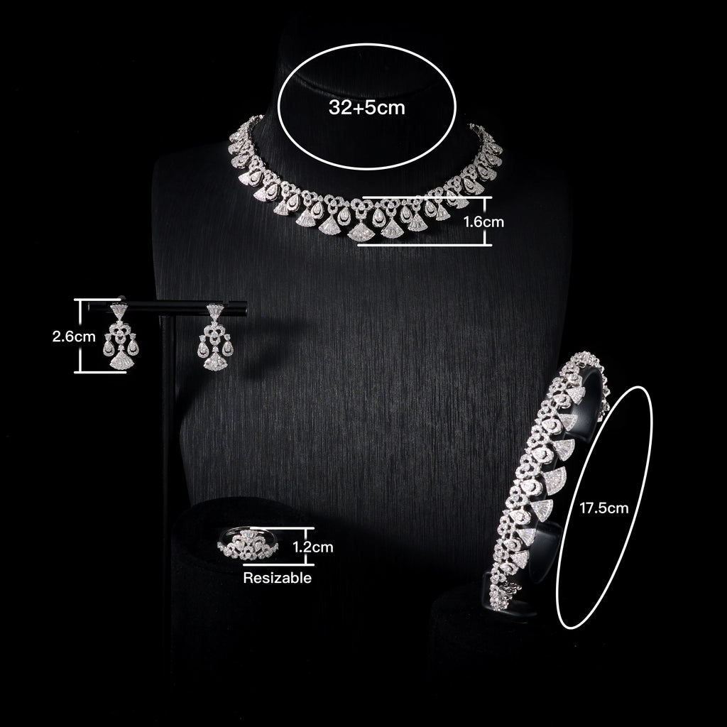 INJEWELIFE Cubic Zircon Choker Jewelry Set for Women