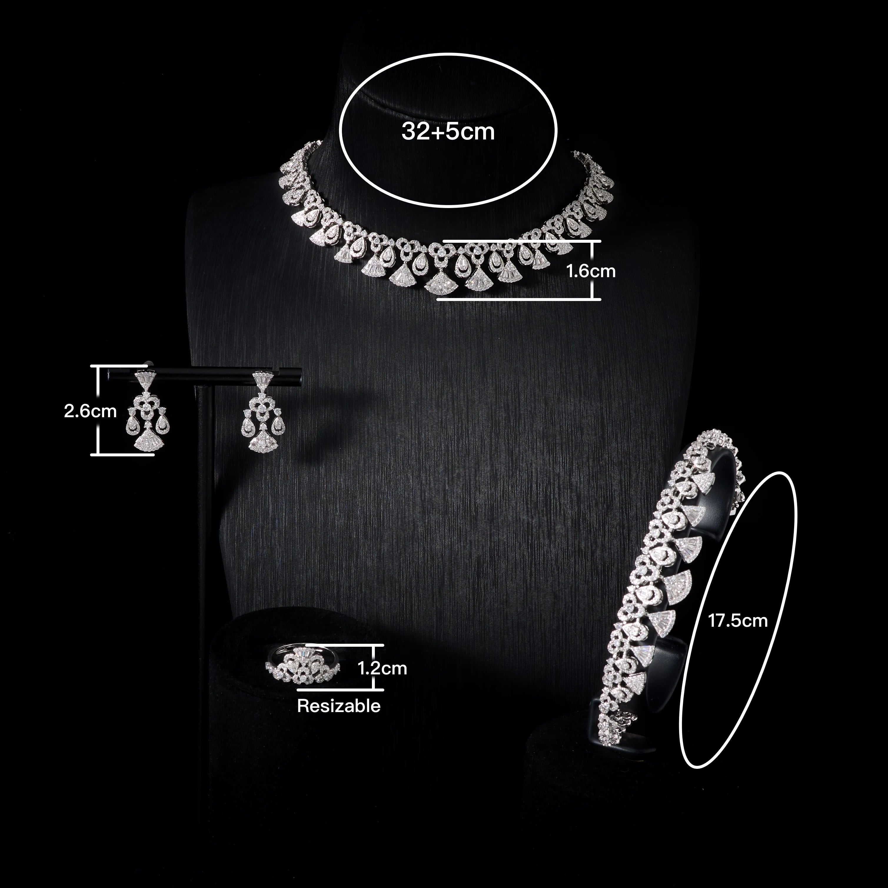 NJEWELIFE Cubic Zircon Choker Jewelry Set for Women