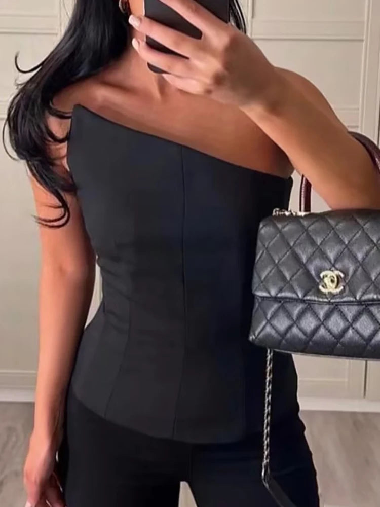 Women's Vintage Chic Cropped Slim Tank Top