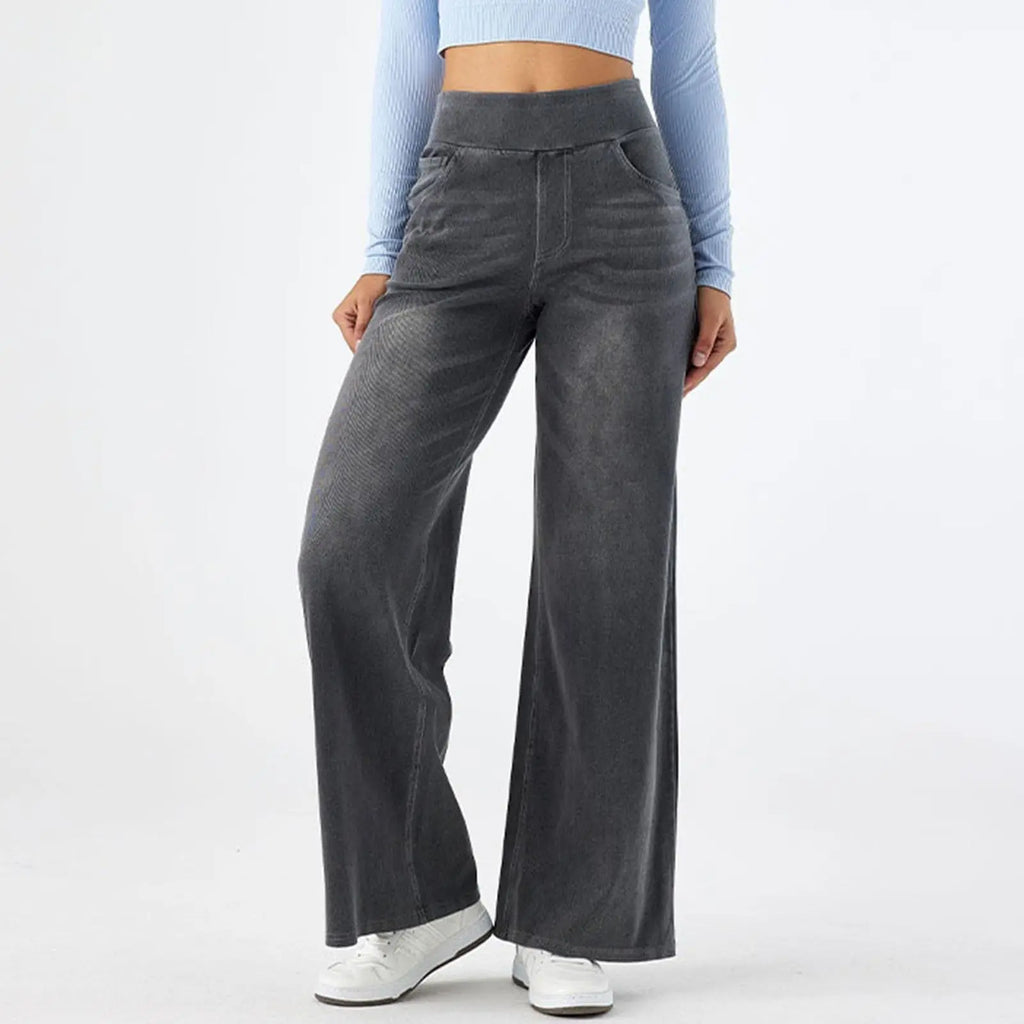 Women's Y2K Wide Leg Elastic Waist Jeans