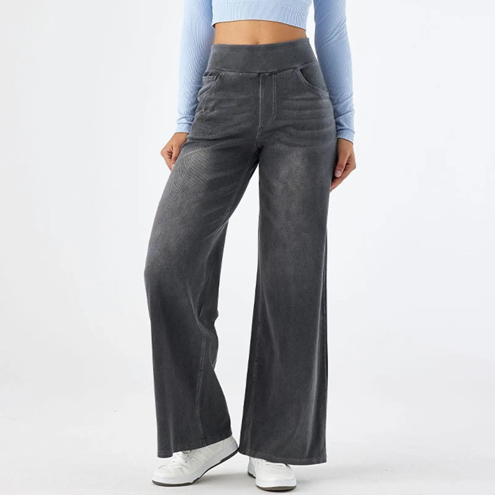 Women's Y2K Wide Leg Elastic Waist Jeans