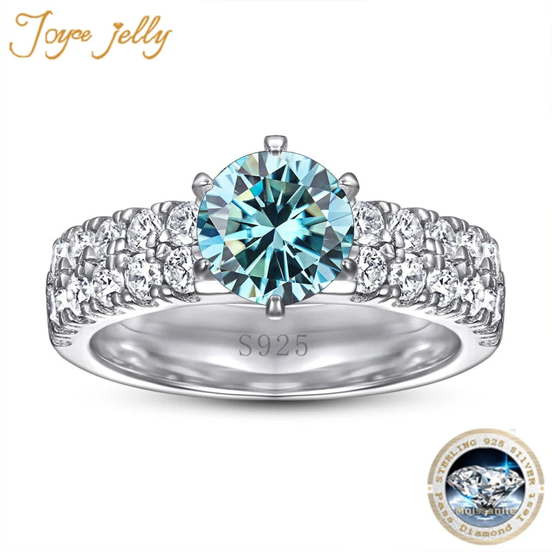oyceJelly 925 Sterling Silver 1Ct Moissanite Ring – Luxury Wedding & Party Fine Jewelry Gift