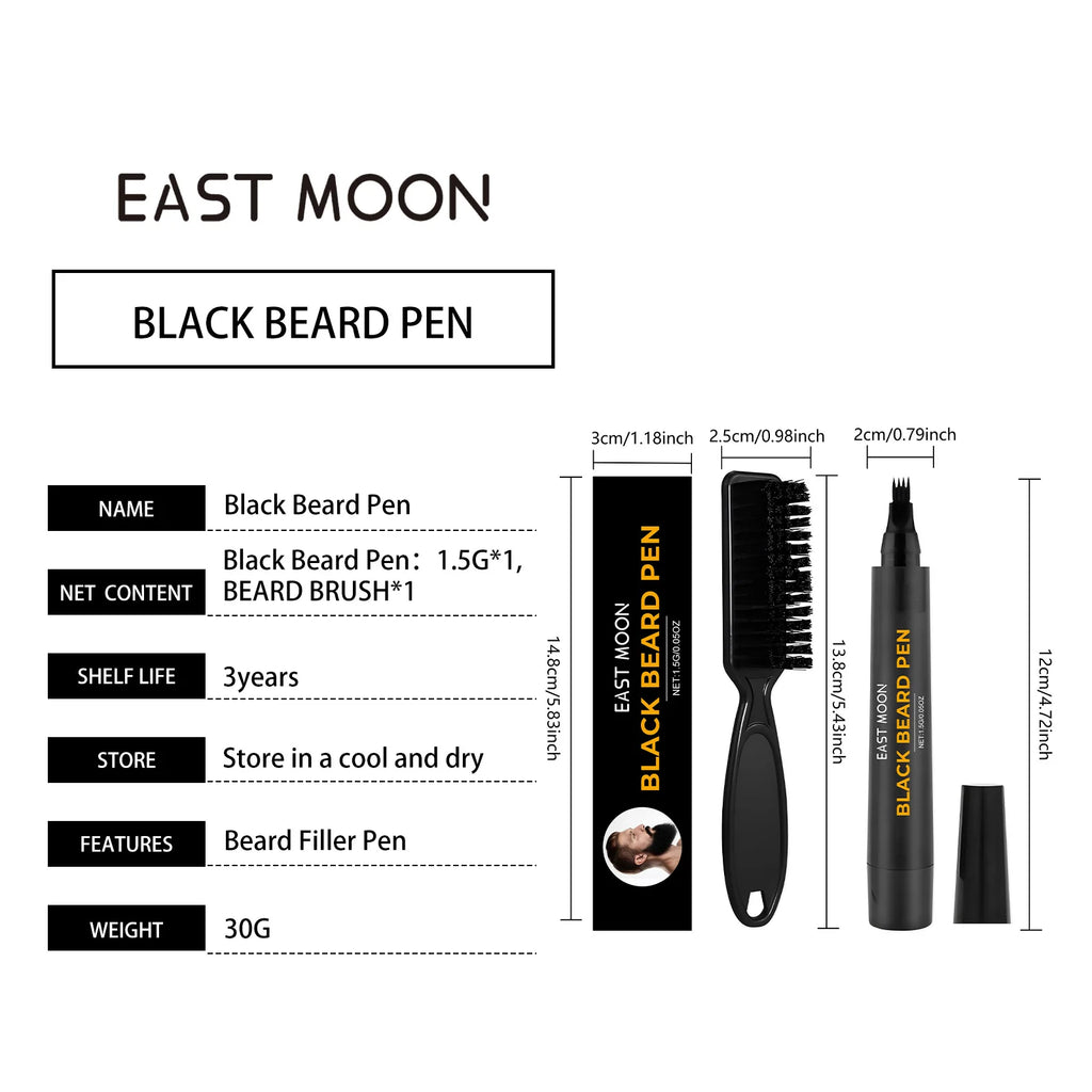 "Instant Beard Filler Pen With Brush Comb Disposable Waterproof
