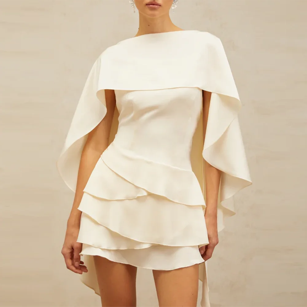 TWOTWINSTYLE Strapless Ruffle Patchwork Dress