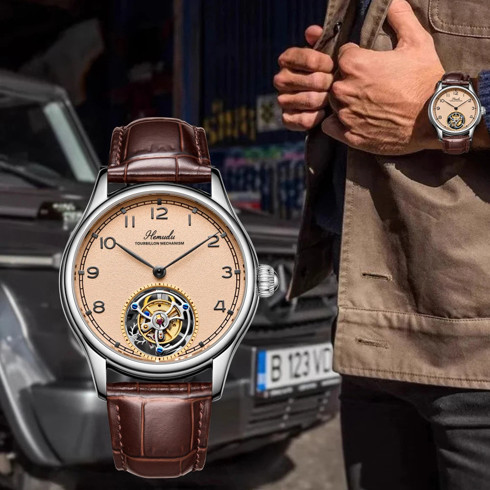 HEMUDU Flying Tourbillon Skeleton Watch