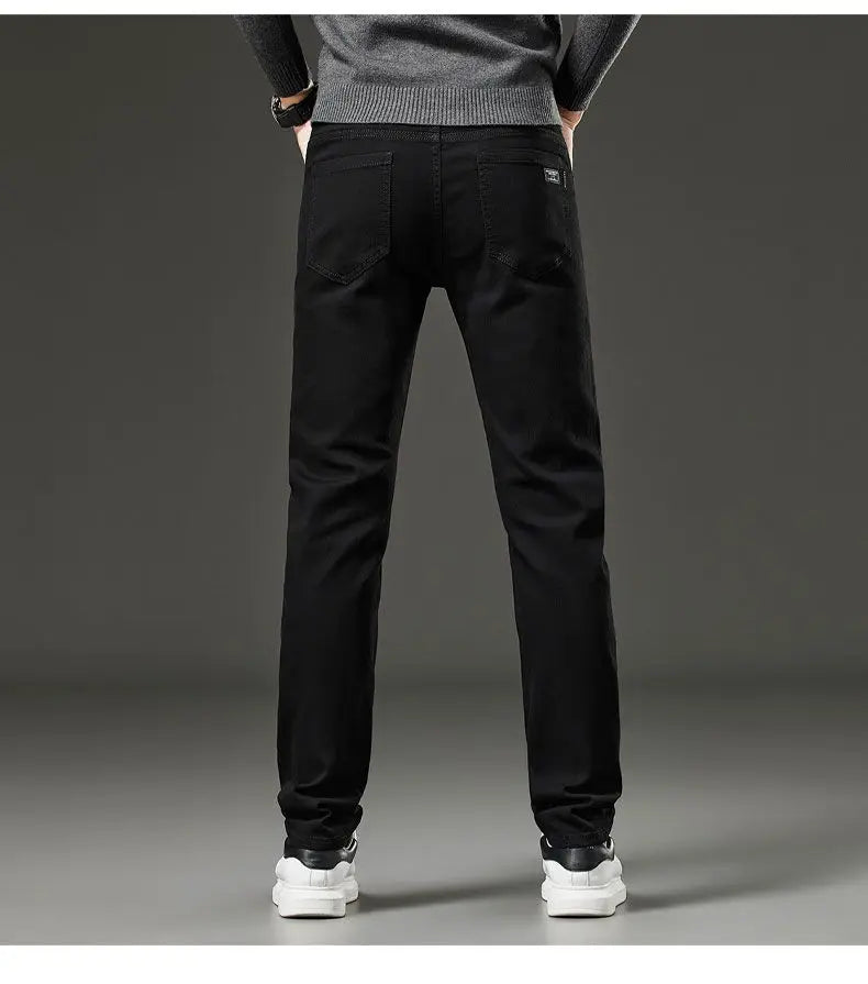 Men's Slim Straight Elastic Jeans