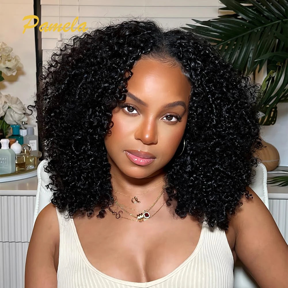 fro Kinky Burmese Curly Knotless Human Hair Extensions