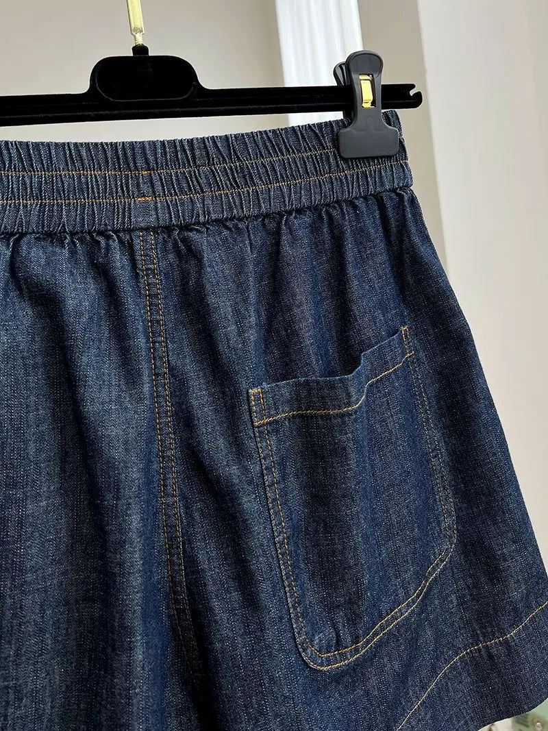 Women's Drawstring Denim Summer Shorts