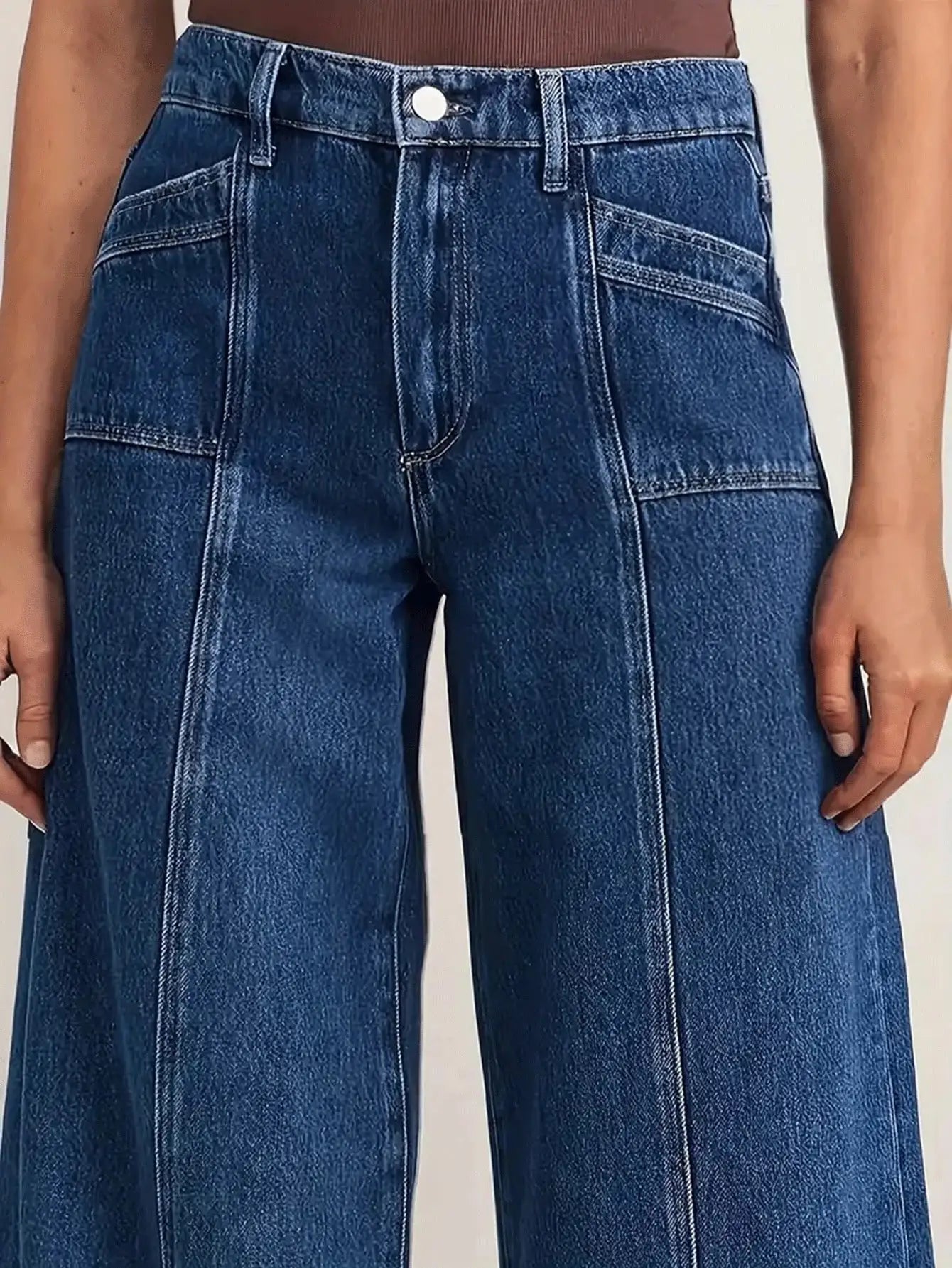 Women’s Deep Blue Wide Leg Denim Jeans