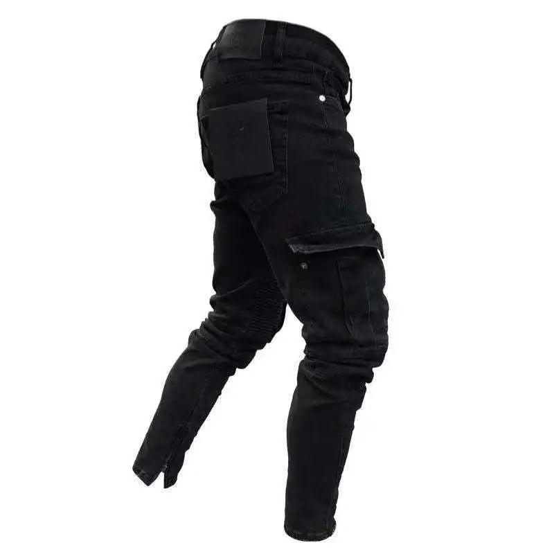 Men's Stretch Cargo Jeans with Side Pockets
