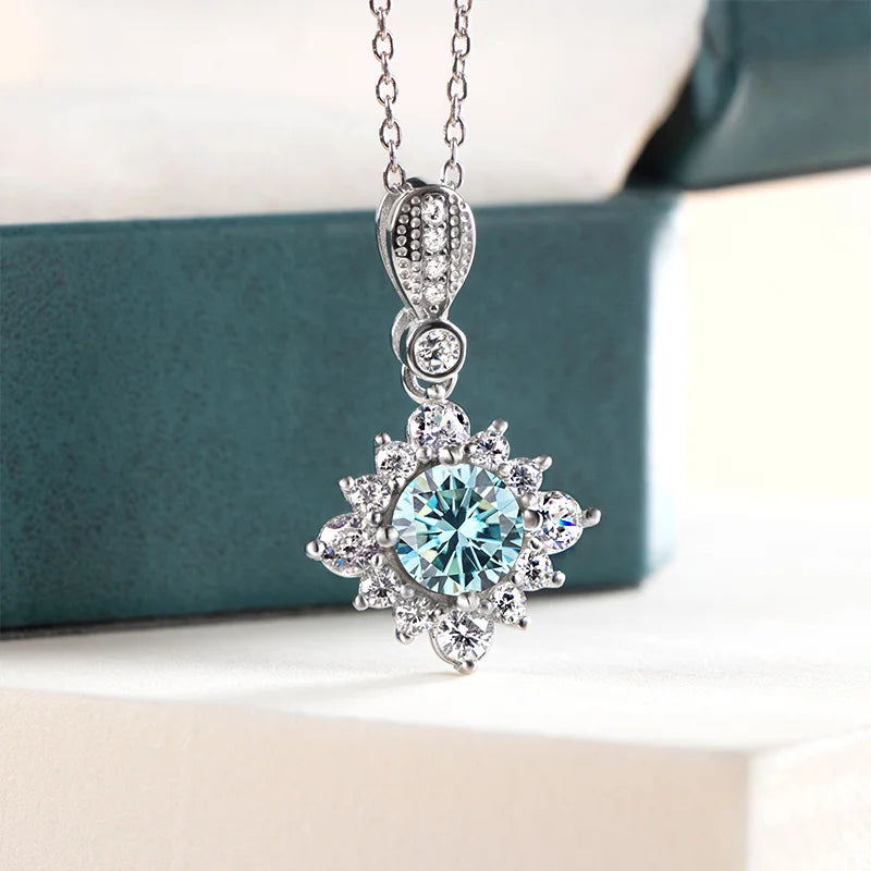 JoyceJelly 1 Carat Moissanite Sterling Silver Jewelry Set