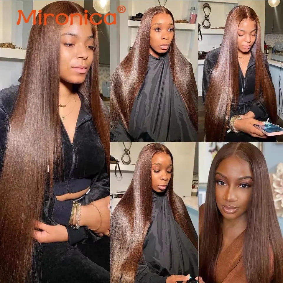 Straight Chocolate Brown Remy Human Hair Bundles