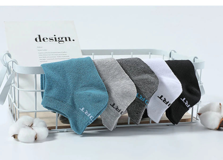 5 Pairs Breathable Cotton Ankle Socks